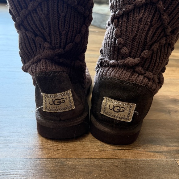 Chocolate Brown UGG Argyle Boots Size 9 - Picture 4 of 6